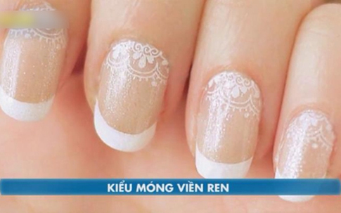 Đánh móng tay kiểu viền ren thời thượng, nữ tính